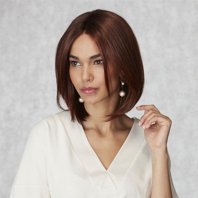 Inspired Tranquil wig, Rich Chestnut Glow Rooted